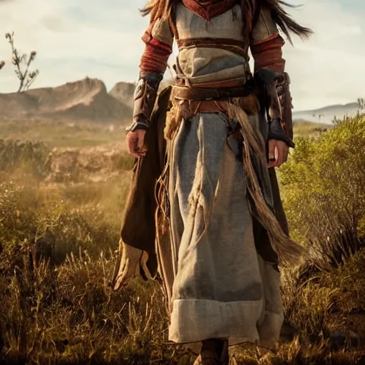 Image similar to a beautiful photo of hannah hoekstra as aloy in horizon forbidden west