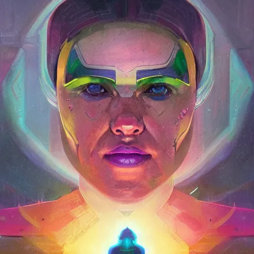 Image similar to symmetry!! a sci-fi portrait, oil painting, colourful!! illustration of a Jedi, colourful, by Justin Sweet and Greg Rutkowski and Alphones Much