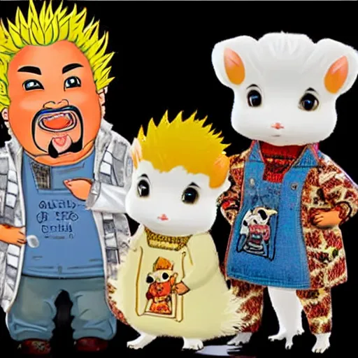 Prompt: guy fieri as a calico critters