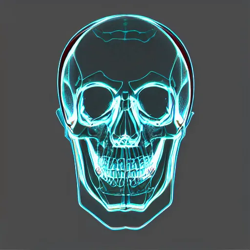 Image similar to human skull holography