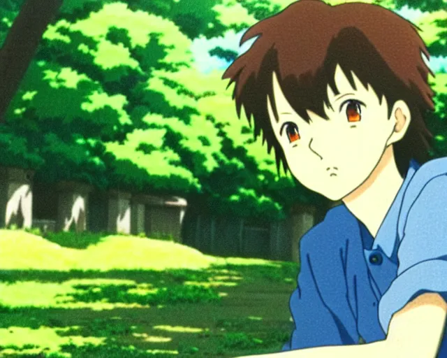 Prompt: anime fine details portrait of Brown Haired, Blue Eyed anime boy, Green shirt, bokeh. anime masterpiece by Studio Ghibli. 8k, sharp high quality classic anime from 1990 in style of Hayao Miyazaki