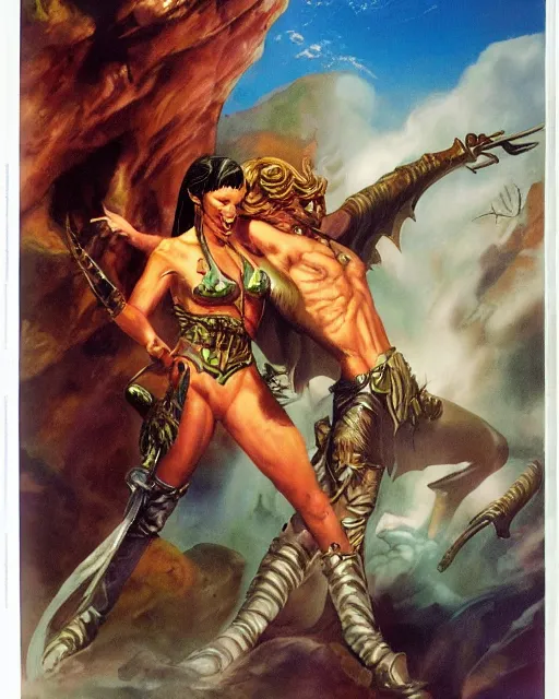 Image similar to a cover of an epic fantasy novel, by boris vallejo