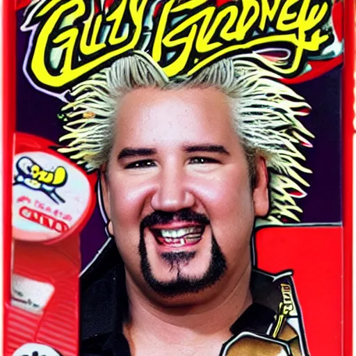 Prompt: guy fieri has ramen noodle hair for the nintendo genesis, game case, box art