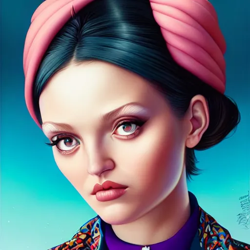 Prompt: sarah down finder portrait Pixar style by Tristan Eaton Stanley Artgerm and Tom Bagshaw.