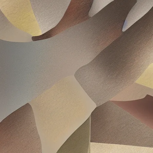 Prompt: an abstract composition in earth colours, 3D shaded,