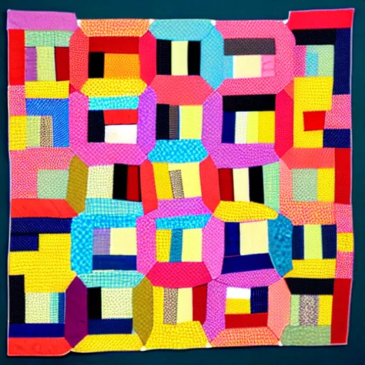 Image similar to a hexagonal patchwork quilt composed of hexagonal patches depicting body parts