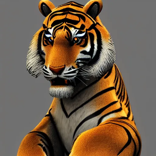 Image similar to an intricate statue of a tiger made of precious metals and stones by the most talented jeweler, unreal engine 5