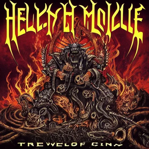 Prompt: heavy metal album art, hellfire