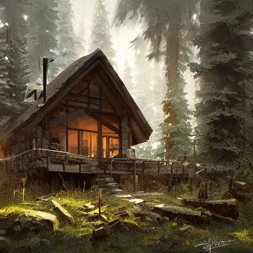 Image similar to a cabin in the woods by Klaus Wittmann