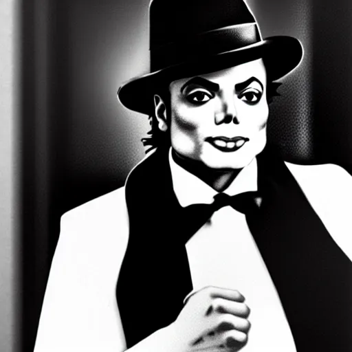 Prompt: Michael Jackson as Al Capone, realistic vintage