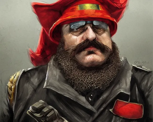 Image similar to portrait of doctor ivo robotnik as a communist general, epic, tragic, dark fantasy art, fantasy, pretty, hd shot, digital portrait, beautiful, artstation, comic style, by artgerm, guy denning, jakub rozalski, magali villeneuve and charlie bowater