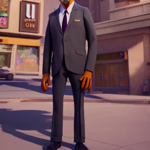 Image similar to a film still from zootopia main character portrait anthro anthropomorphic wolf security guard head animal person fursona wearing suit and tie pixar disney dreamworks animation sharp rendered in unreal engine 5 octane key art by greg rutkowski bloom dramatic lighting modeling expert masterpiece render