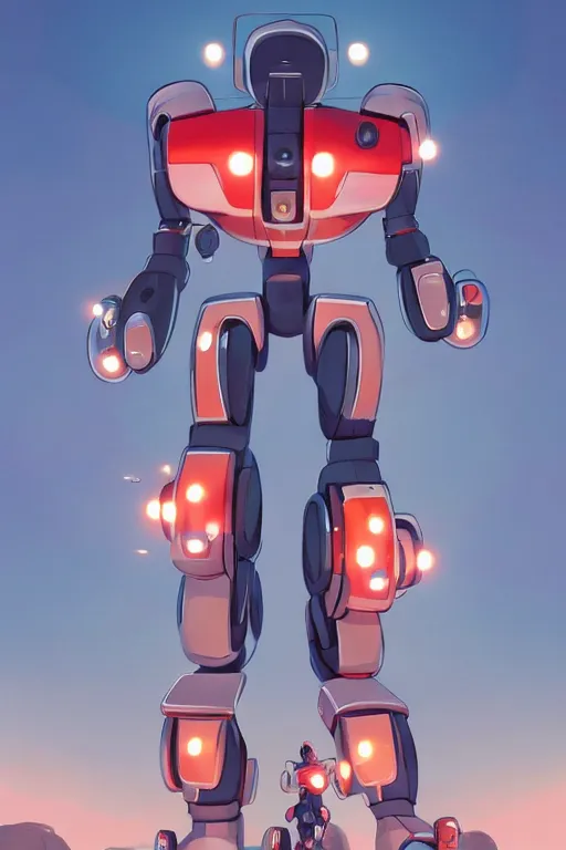 Image similar to metabots medabots medarotto medarot robot minimalist comics, behance hd by jesper ejsing, by rhads, makoto shinkai and lois van baarle, ilya kuvshinov, rossdraws global illumination ray tracing hdr radiating a glowing aura