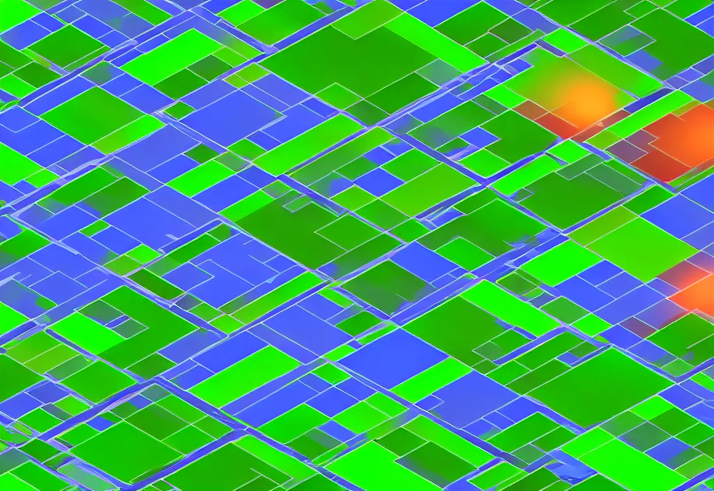 Image similar to isometric open field magicavoxel cinematic lighting, 4k