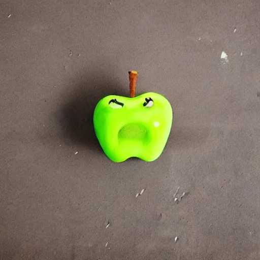 Prompt: apple with a mouth