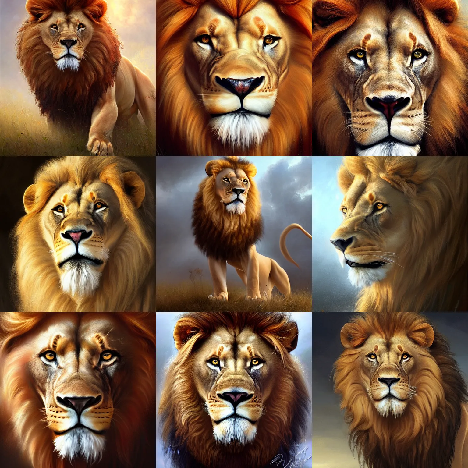 Prompt: lion with white mane and red eyes. digital painting, detailed, 8 k, trending on artstation, smooth, sharp focus artwork by mark arian, artgerm, mark keathley, greg rutkowski