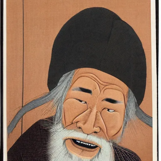 Image similar to extremely old japanese man, extreme detail