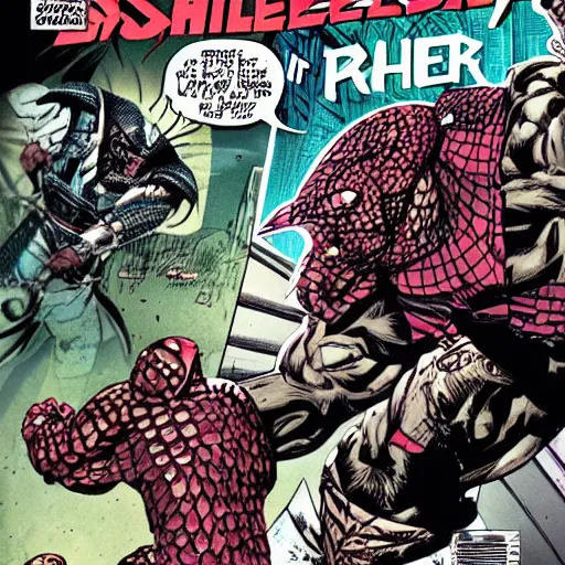 Highly Detailed Comic Book Cover Of The Shredder 