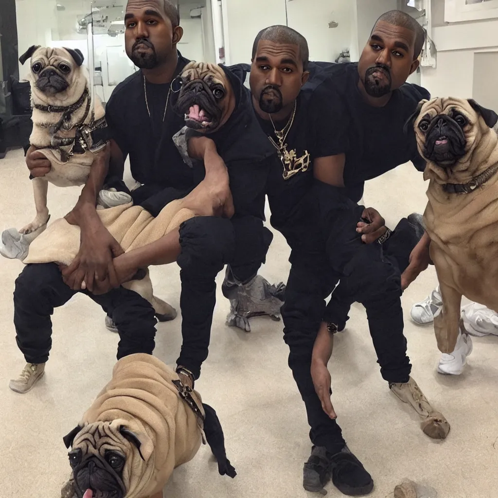 Image similar to kanye west and a pug