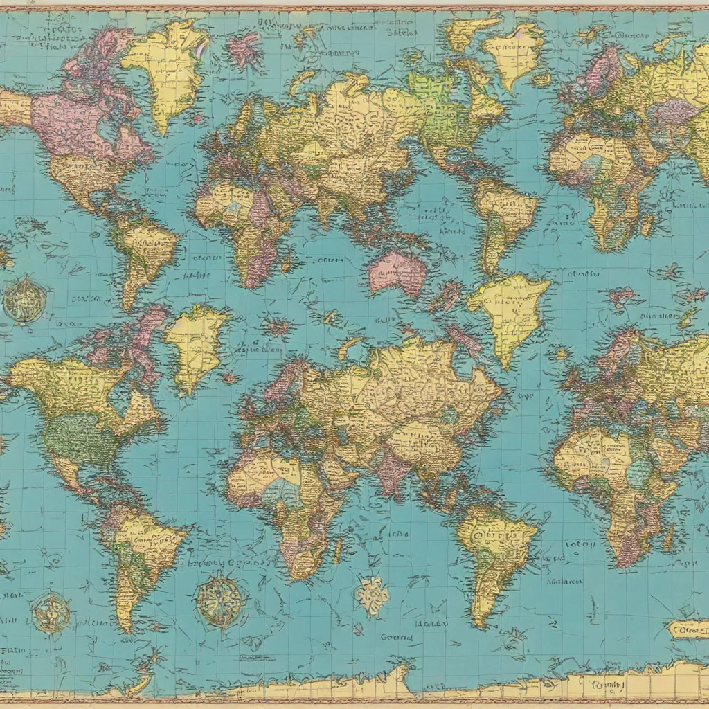 Image similar to world map, highly detailed