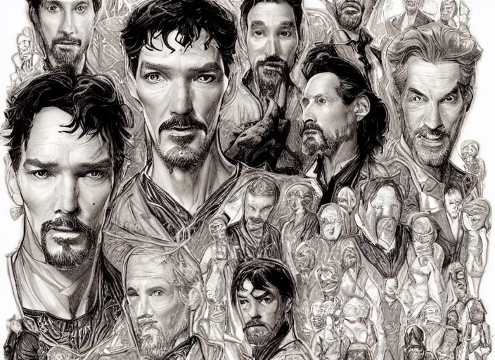 Image similar to a highly detailed medical portrait of stephen strange, james gurney, james jean