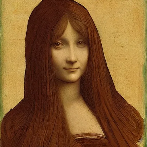 Prompt: a painting of a woman with long hair by leonardo da vinci, pixabay contest winner, academic art, da vinci, academic art, detailed painting