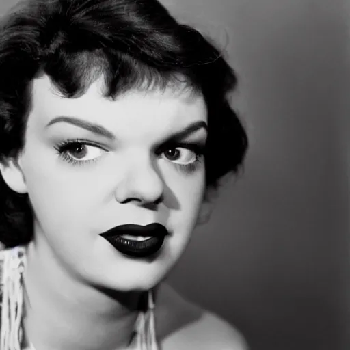 Prompt: photographic portrait of a hybrid of alex meneses and judy garland aged 2 2, with a fringe, 8 k
