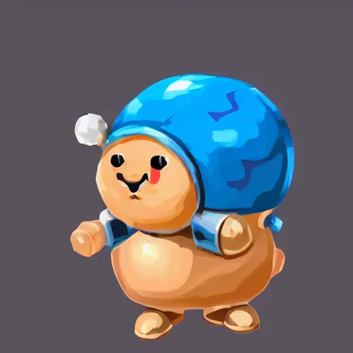 Prompt: a cute chubby cannon, stylized, hand painted, digital art, blue scheme, mobile game