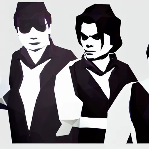 Prompt: Screenprint of a Resident Evil 1 game still (1999) low poly 3D model of Michael jackson