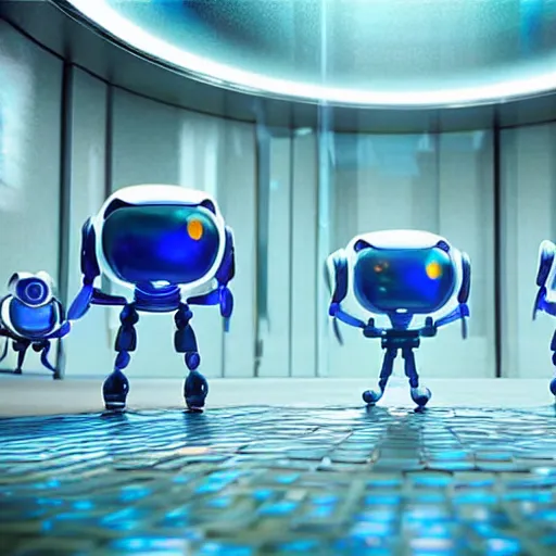 Prompt: promotional movie still wide - angle 3 0 m distance. nanorobots ( ( cat ) ) 1 million into the future ( 1 0 0 2 0 2 2 ad ). super cute and super deadly. nanorobots like disco music and dance - offs. cinematic lighting, dramatic lighting. in style from film fantasia, kubrick