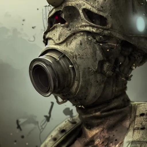 Prompt: military zombie with pig body type in broken gasmask, details face, photo, bloody eyes, unreal engine, digital, artstation, detailed body, heavenly atmosphere, digital art, overdetailed art, trending on artstation, cgstudio, the most beautiful image ever created, dramatic, award winning artwork, beautiful scenery