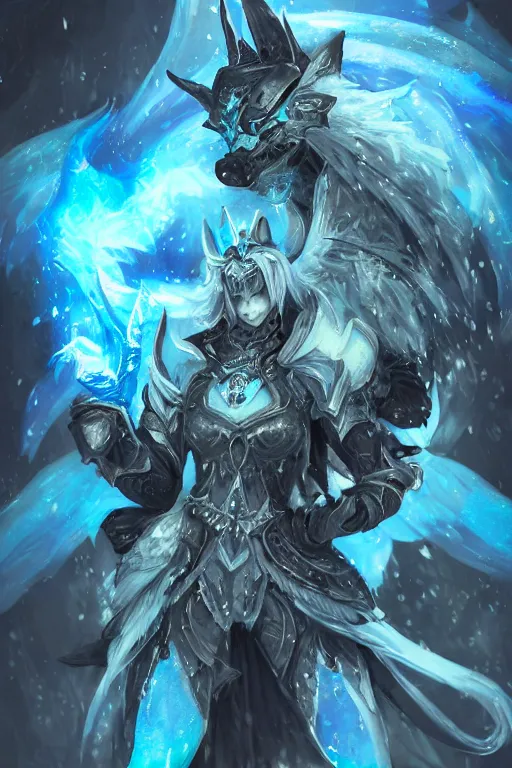 Image similar to anthropomorphic Azure wolf knight, DnD character art portrait, fantasy battleground, raining, blue flame, oil painting, heroic pose, magic the gathering artwork, D&D, fantasy, cinematic lighting, centered, symmetrical, highly detailed, digital painting, artstation, concept art, chromatic aberration, post processing, smooth, sharp focus, illustration, volumetric lighting, epic Composition, 8k, art, DeviantArt, trending on Artstation, Jason Felix, Steve Argyle, Tyler Jacobson, Peter Mohrbacher, Akihiko Yoshida, Greg Rutkowski, Craig Mullins, Frank Frazetta, cinematic lighting