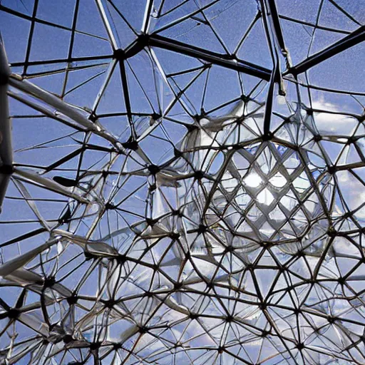 Image similar to Geodesic dome of nanobots expanding, New York City, Technological Singularity photograph