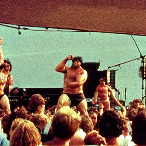 Image similar to hulk performing at woodstock