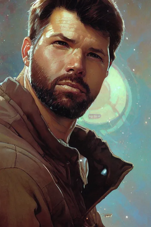 Prompt: Kyle Katarn portrait by Stanley Artgerm Lau, greg rutkowski, thomas kindkade, alphonse mucha, loish, norman Rockwell