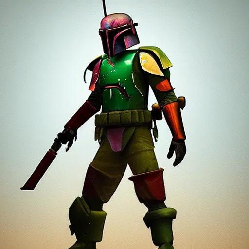 Image similar to fantasy style boba fett by beeple, epic lighting, semirealistic