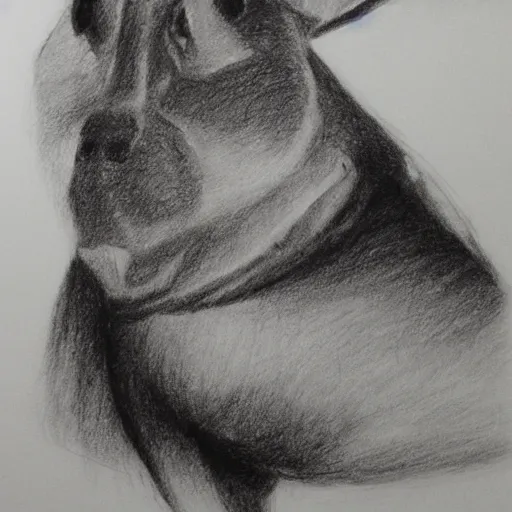 Image similar to floppa from 196, pencil drawing