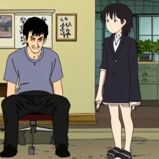 Image similar to Nathan For You, Nathan Fielder, in a studio ghibli anime, spirited away