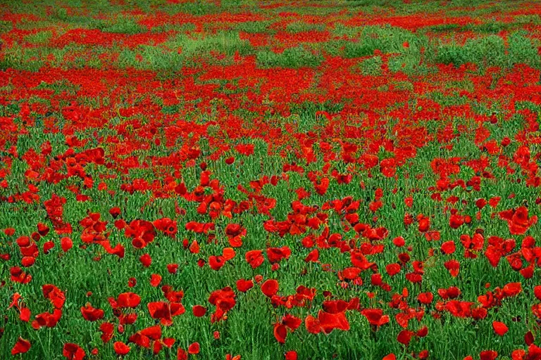 Prompt: “a field of carnivorous poppies, 4k photo”