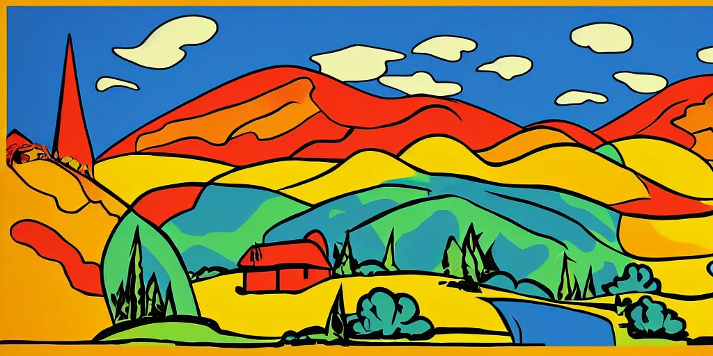 Image similar to pop art landscape illustration