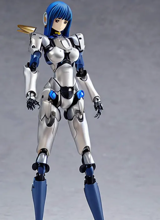 Image similar to Girl in mecha cyber Armor, portrait of the action figure of a girl, with bare legs，in the style of Kotobukiya CO.,LTD.，anime figure