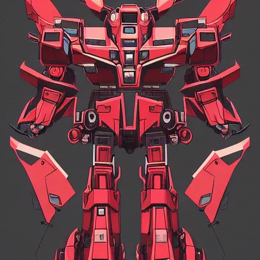 Image similar to mecha head, red sazabi, highly detailed illustration, custom design, dribbble. com, by secondsyndicate studio,