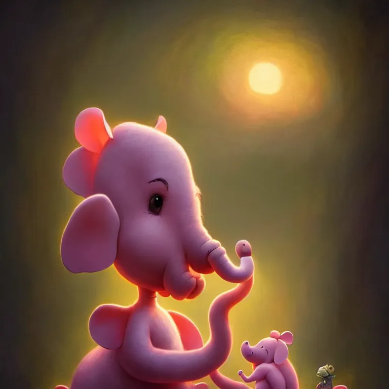 Image similar to epic professional digital art of heffalump, cheery, happy, fun, optimistic, cheerful ambient lighting, leesha hannigan, wayne haag, reyna rochin, ignacio fernandez rios, mark ryden, iris van herpen, best on artstation, cgsociety, epic, stunning, gorgeous, much wow, cinematic, masterpiece