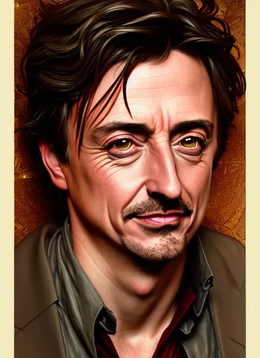 Image similar to portrait of richard hammond, d & d, fantasy, intricate, elegant, highly detailed, digital painting, artstation, concept art, smooth, sharp focus, illustration, art by artgerm and greg rutkowski and alphonse mucha