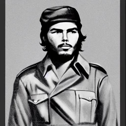 Image similar to young man as che guevara, soviet propaganda style