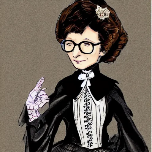 Prompt: Bill gates crossdressing in victorian gown, drawn in the style of yoji shinkawa, extremely detailed, fractal frame