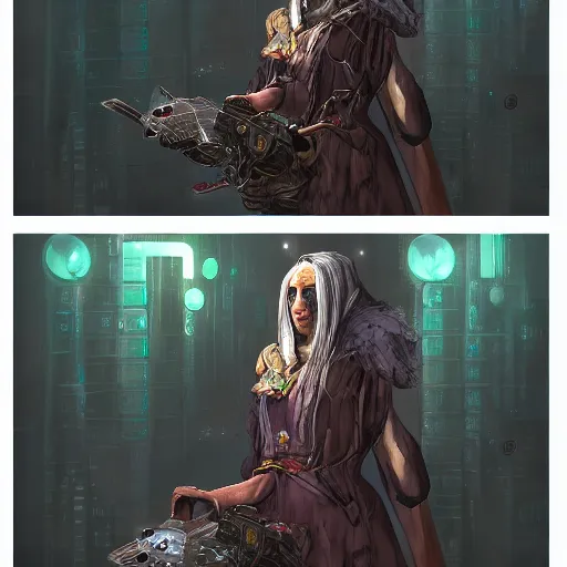 Image similar to mother maiden and crone, cyberpunk themed art, sci - fi concept art