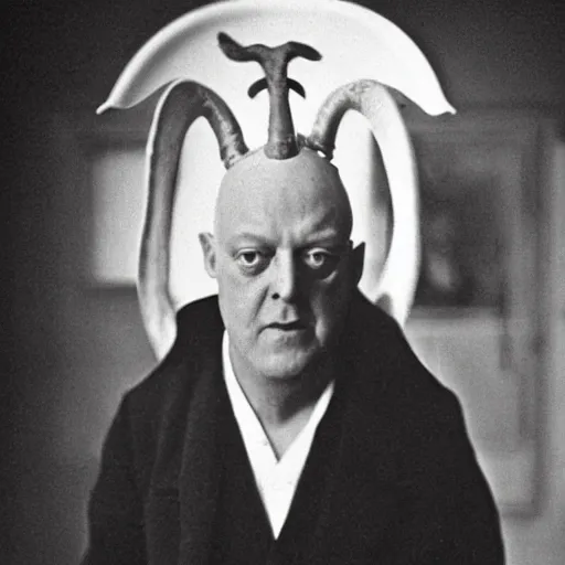 Image similar to aleister crowley as a goat