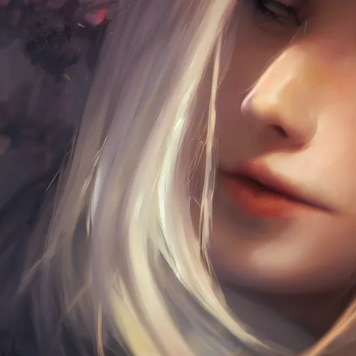 Prompt: a beautiful enchanter by wlop, dream, magical, closeup headshot, 8 k, high detailed, ultra - realistic painting, trending on artstation.