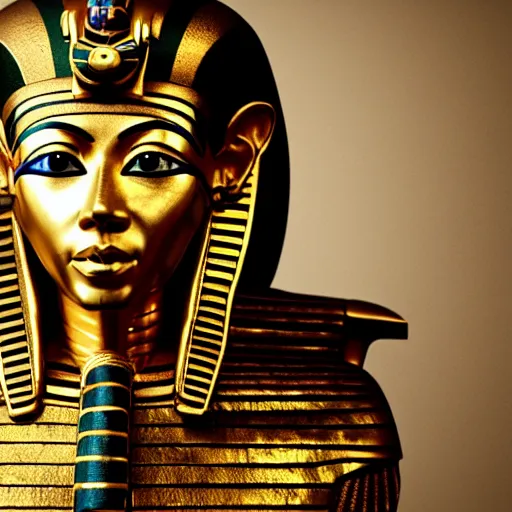 Image similar to Tutankhamun in Gucci attire, cinematic view, 4K HD